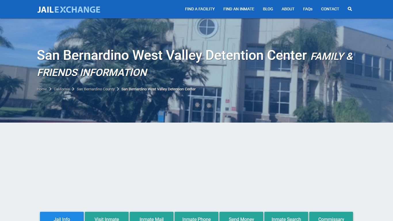 San Bernardino West Valley Detention Center CA | Booking, Visiting ...